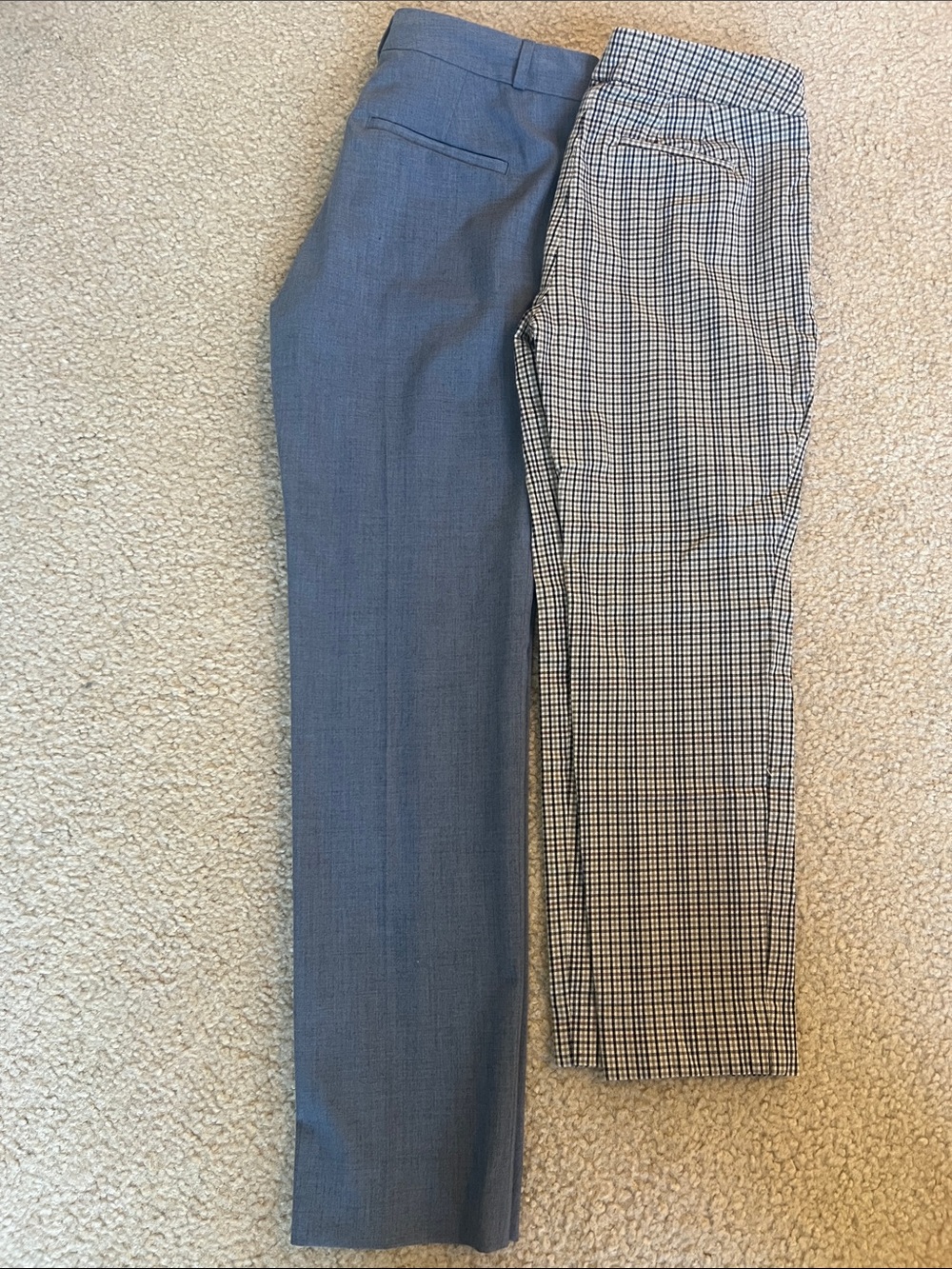 Classic Blue Dress Pants & Plaid Trousers Duo (Offers welcomed)